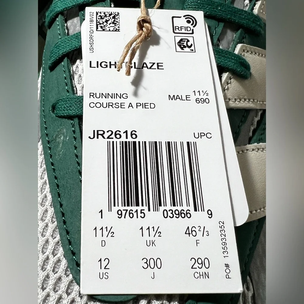 Adidas Men's Lightblaze running Shoes sneakers green silver size‎ 12 #JR2616